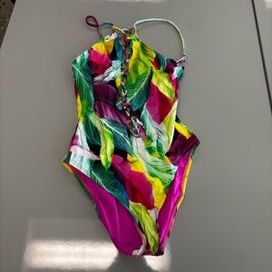 La Blanca Multicolor Floral One Piece Swimsuit. Size Small